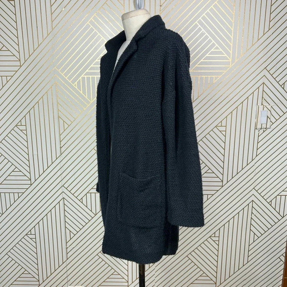 Marine Layer Birdseye Coat Open Cardigan Sweater Knit Navy Jet Black Size US‎ XS - Picture 6 of 10
